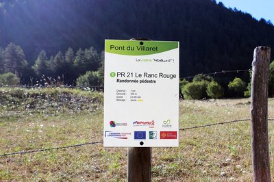 Panneau départ du sentier Ranc Rouge