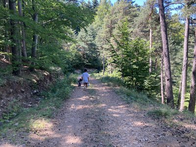 Enfant sur le sentier du mas de l'Ayre