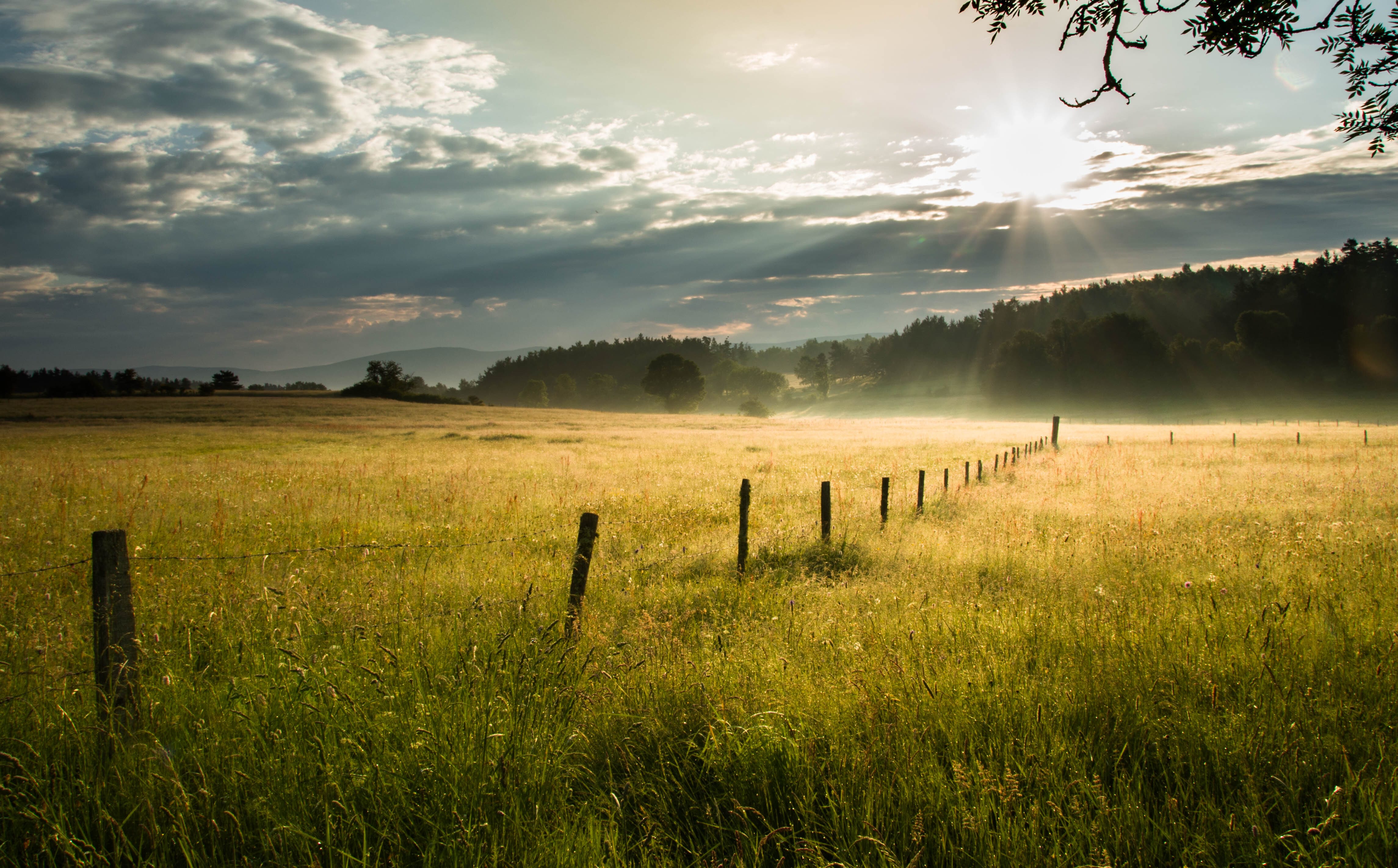 Lever de soleil sur les plaines